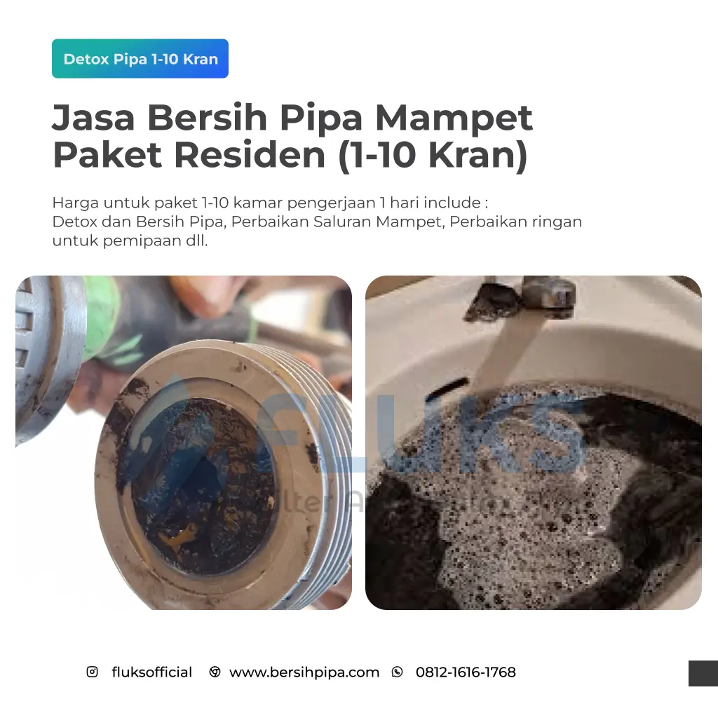 Bersih Saluran Pipa dan Kran Air Mampet 1-10 Kran